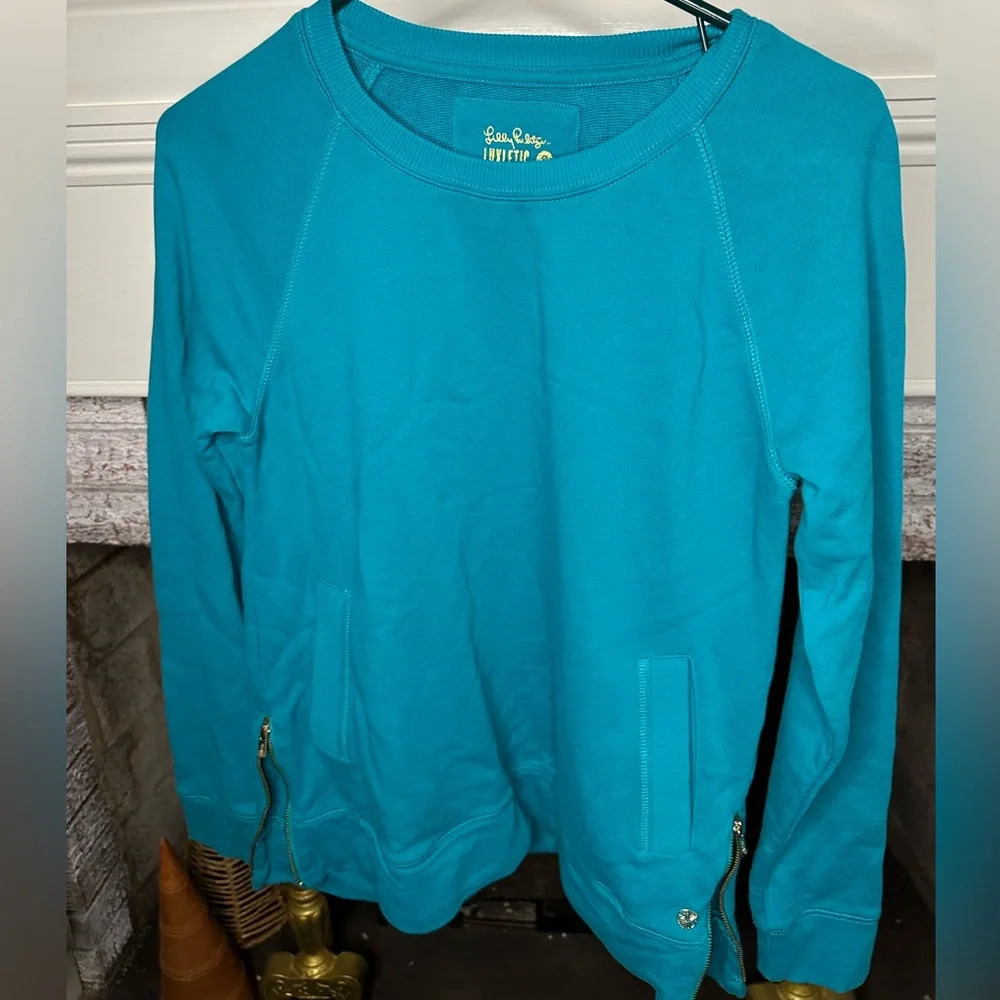 Lilly Pulitzer Beach Comber Pullover Sweatshirt Maldives Green NWOT Size Small